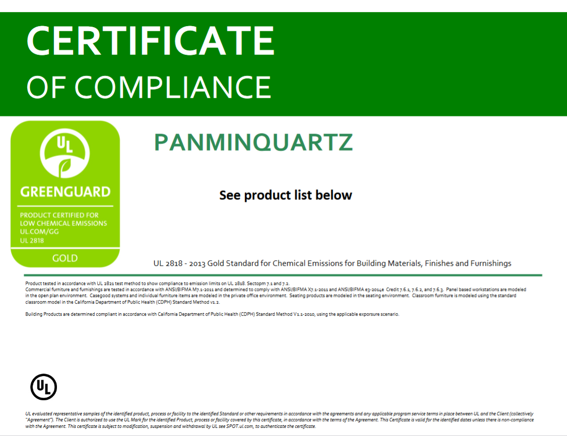 GREENGUARD GOLD Certification 2023 PANMIN